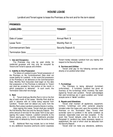 Or just a simple residential lease agreement forms template to. FREE 8+ Sample House Lease Agreement Forms in PDF | MS Word