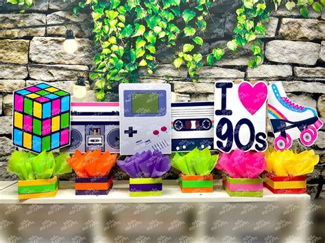 I Love The 90s Birthday Bash Party Centerpieces 90s Party Decoration