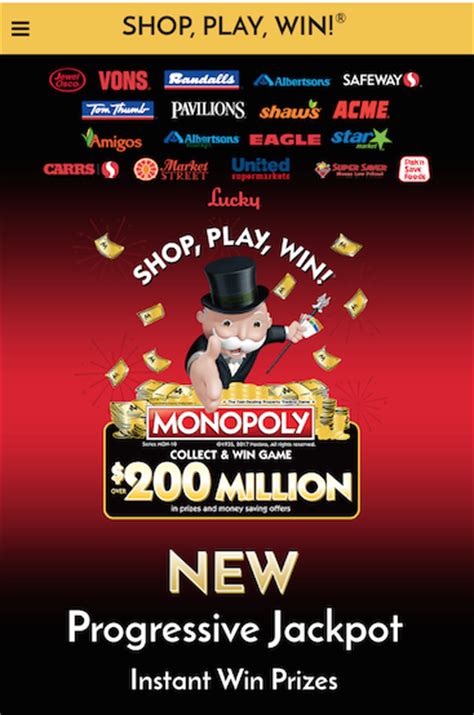 Welcome to the updated shop, play, win!® monopoly app. Albertsons Monopoly is Back in 2017 - Win $200 Million