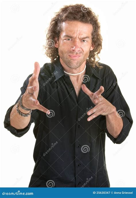 Man Wiggling Fingers Stock Image Image Of Handsome Cute 25630347