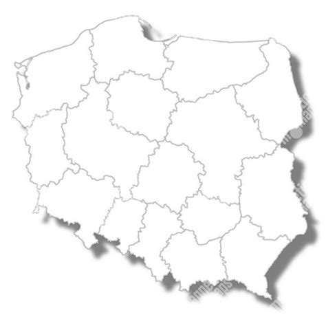Magnetická mapa Poľska ilustrovaná slepá