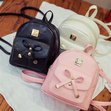 New bag mini backpacks Bow PU leather backpacks for girls women's Cute