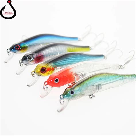 1pcs Minnow Fishing Lure Laser Hard Artificial Bait 3d Eyes 8cm 10g