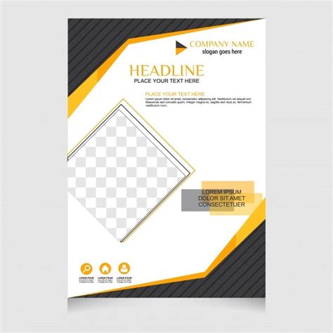 vector yellow  black brochure flyer design layout template  flyer brochure layout png