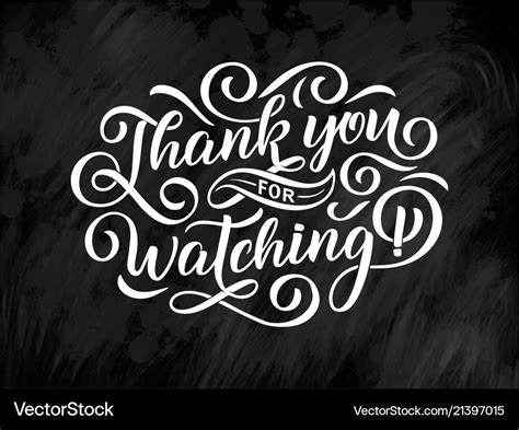 Thank You For Watching Cover Banner Template Vector Image