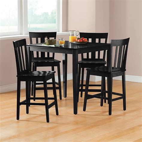 Mainstays 5 Piece Counter Height Dining Set Black Finish