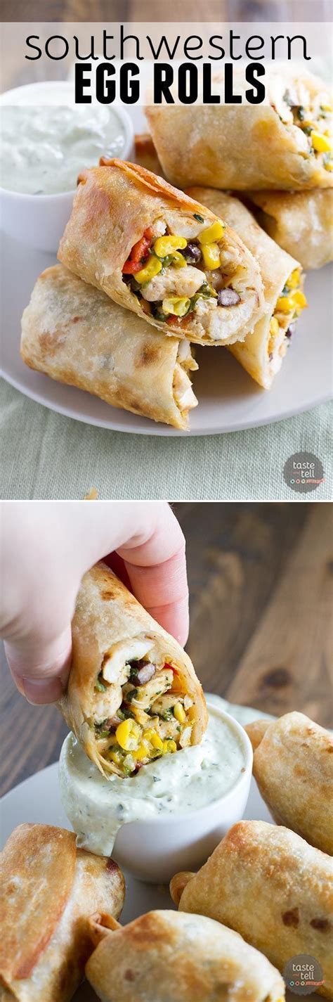 Southwestern Egg Rolls With Avocado Ranch Dipping Sauce Recipe Game