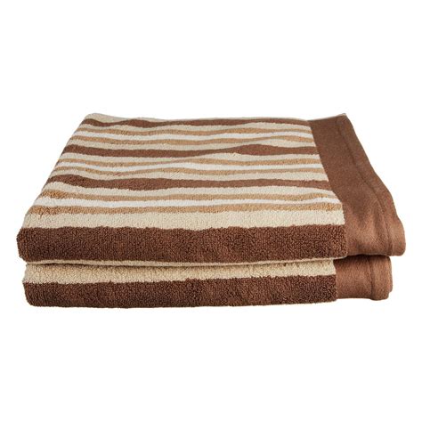 Impressions Tiana Striped Combed Cotton 2 Piece Bath Towel Set