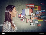 Young student woman learning different languages Stock Photo - Alamy