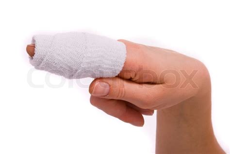 White Medicine Bandage On Human Injury Stock Image Colourbox