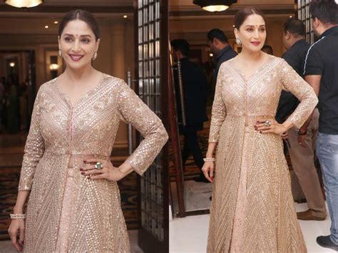 Madhuri Dixit Nenes Gold Anarkali Gown Is On Our Wedding Shopping List