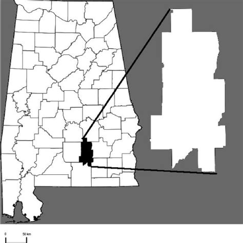 Outline Map Of Crenshaw County Alabama And Its Location Within The
