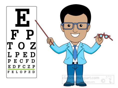 Medical Clipart Optician Pointing To Eye Exam Chart Clipart