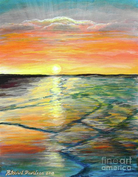 Sunrise Beach Painting By Patricia L Davidson Pixels