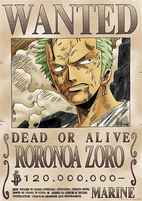 One Piece Wanted Posters Rononoa Zoro Wanted Posters Wall Decor One Piece Store
