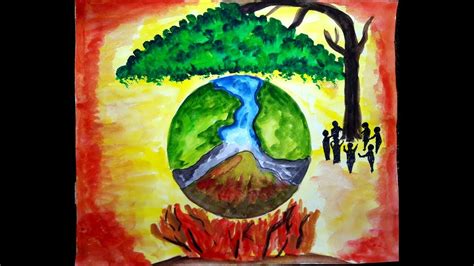 World Environment Day Drawingsave Tree Save Earth Drawing Stop Global