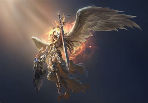 1080x1812 Resolution Angel Wallpaper Armor Cleavage Sword Wings