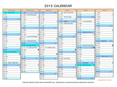 5 Best Images Of Printable 2015 6 Month Calendar Template 2015