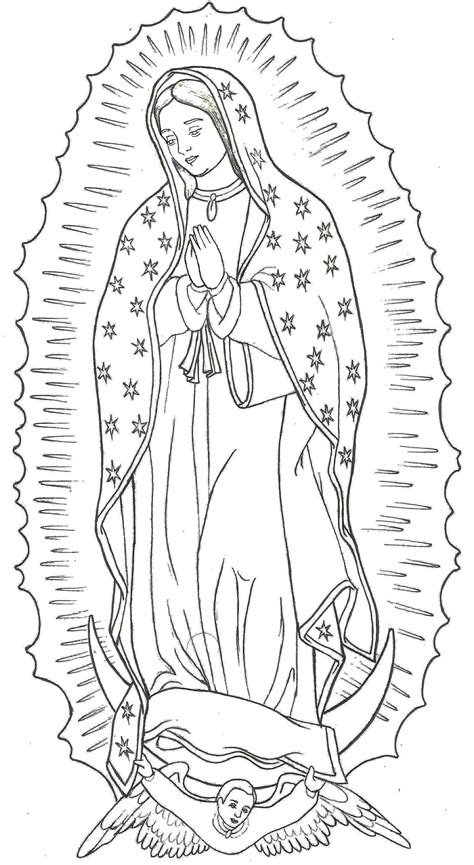 Coloring Pages Of La Virgen De Guadalupe Free Download Gambr Co