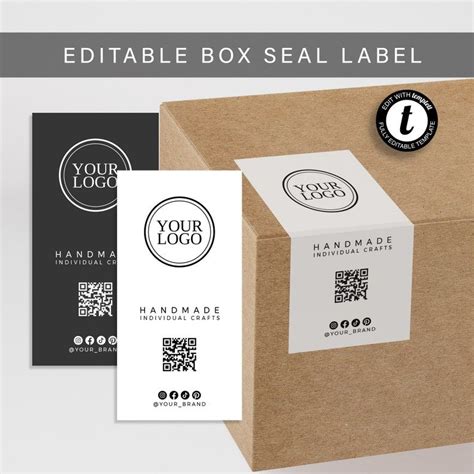 Box Seal Label Template Editable Box Sticker Modern Etsy Ghana Modern