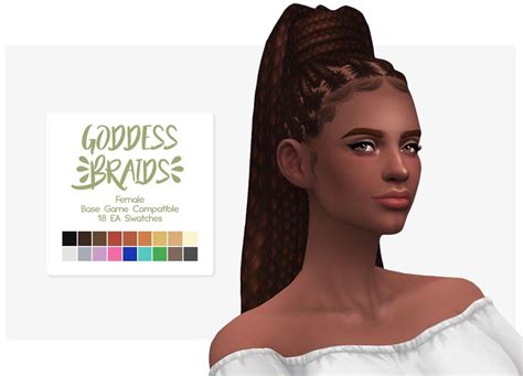 Nolan Sims Goddess Braids Hair Retextured Sims 4 Hairs Sims 4