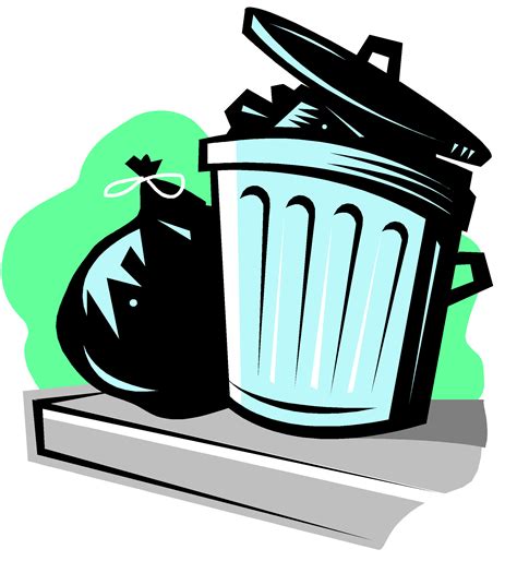 Waste Container Bin Bag Clip Art Trash Border Cliparts Png Download