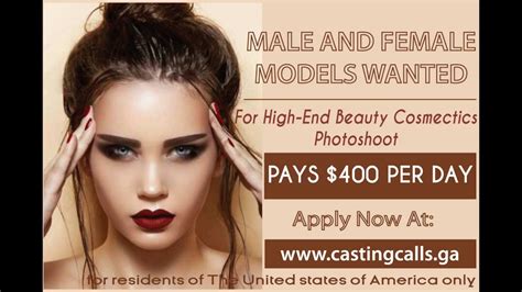 Casting Model Paid Model Casting Job In The United States Youtube