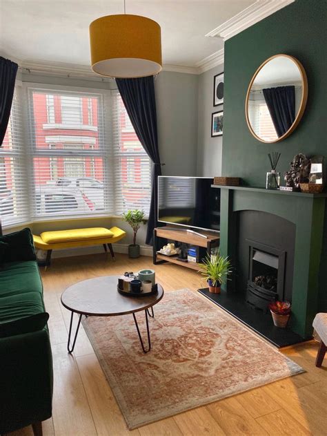 Terraced Living Room In Emerald Green Victorian Living Room Small