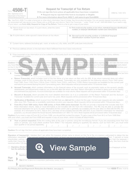 Irs Form 4506 T Fillable And Printable Pdf Download Formswift