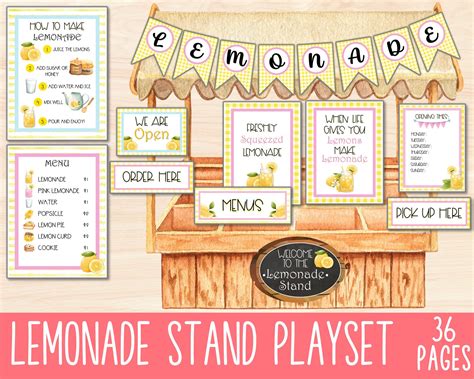 lemonade stand dramatic play printable summer pretend play etsy