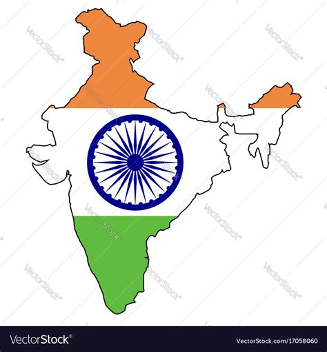 India Map Flag Royalty Free Vector Image Vectorstock