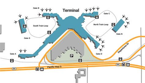 Seattle Airport Map Gates Tourist Map Of English
