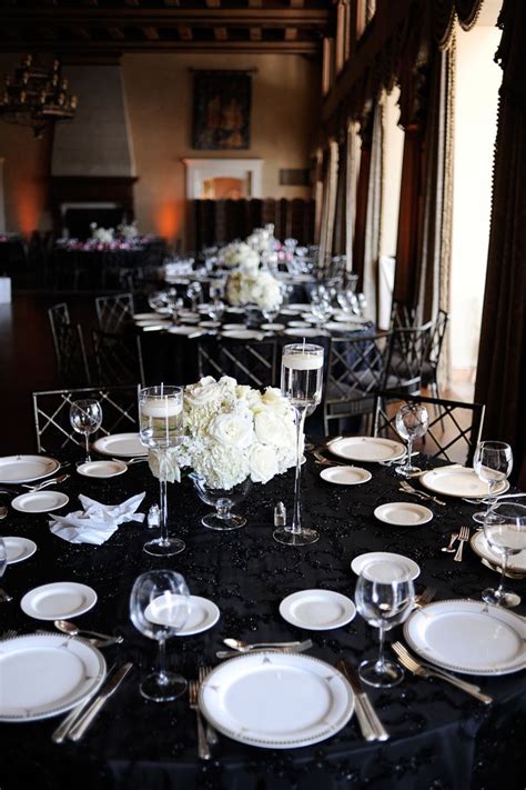 Black And Silver Wedding Reception Classic Black And