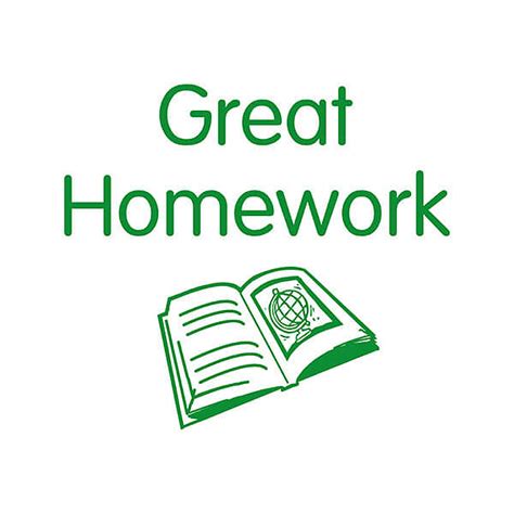 Great Homework Stamper 21mm Green Ink Teacher Stamp