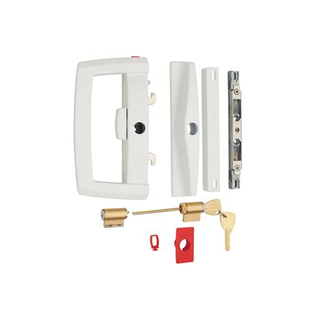 Lockwood 9a1a25pwhi Onyx Sliding Patio Door Lock Slim Outer Pull White