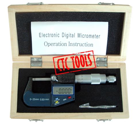 0 1 0 25mm Digital High Resolution Micrometer C97 Ctc Tools