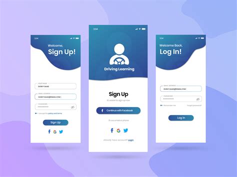 Sign Up And Login Ui Template For Android And Ios By Duski Saad Hrp On