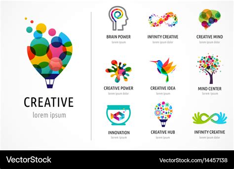 Creative Digital Abstract Colorful Icons Logos Vector Image