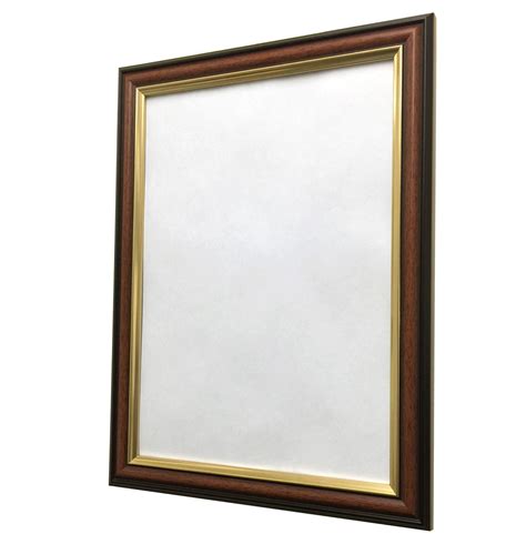 Poster Photo Picture Frame Walnut Wood Effect With Gold Inline Mahogany New Ebay