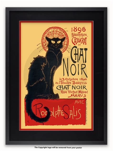 Chat Noir Vintage Art Poster Etsy