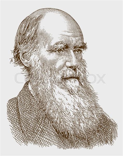 Historic Portrait Of Charles Darwin Stock Vector Colourbox