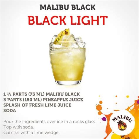 Malibu rum tastes way too good to waste it on a dumb drunk! More Malibu | Malibu drinks, Malibu black, Alcoholic treats