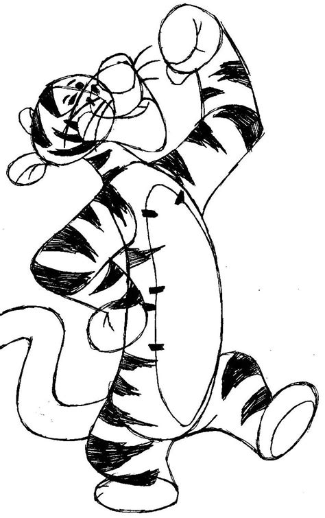 Tigger Drawing Easy Step By Step Begin By Drawing The Outline Of The