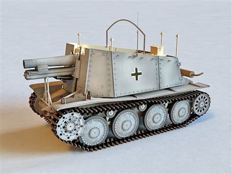 German Grille Artillery 3d Model 3ds Max Files Free Download Modeling