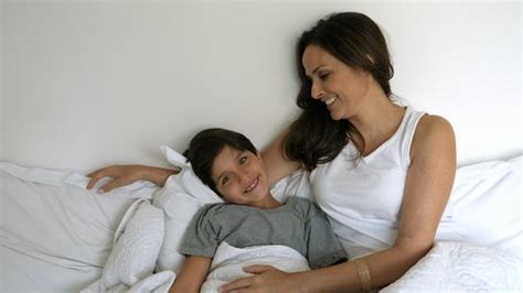 Smiling Mom And Son In Bed Stock Footage Videohive