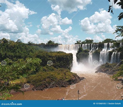 Iguazu Falls On The Border Of Brazil And Argentina Stock Image Image