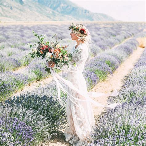Bridal Portraits In A Lavender Field Green Wedding Shoes