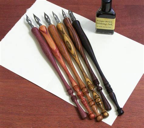 Calligraphy Pen Holder Of Hand Turned Wood One Dip Pen Wood Turning