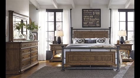 Metal king size bedroom sets have a majestic look which makes them perfect to be placed in the master bedroom along with other rustic furniture. Reddington Wood and Metal Bedroom Set by Pulaski Furniture ...