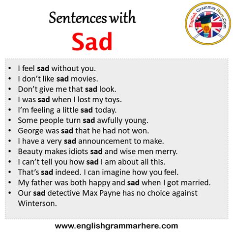 Sentences For Sad Archives English Grammar Here